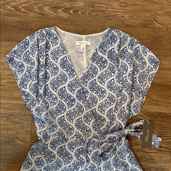 Nordstrom Signature Women's Size 8 Stretch Silk Wrap Dress Cranney Print NWT - Picture 2 of 13